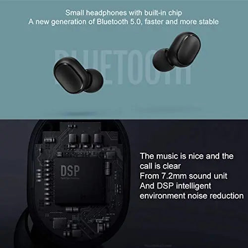 Fone de Ouvido A6S TWS Bluetooth 5.0 TWS – Xiaomi AirDots S, Estéreo, Mini, com Cancelamento de Ruído e Microfone