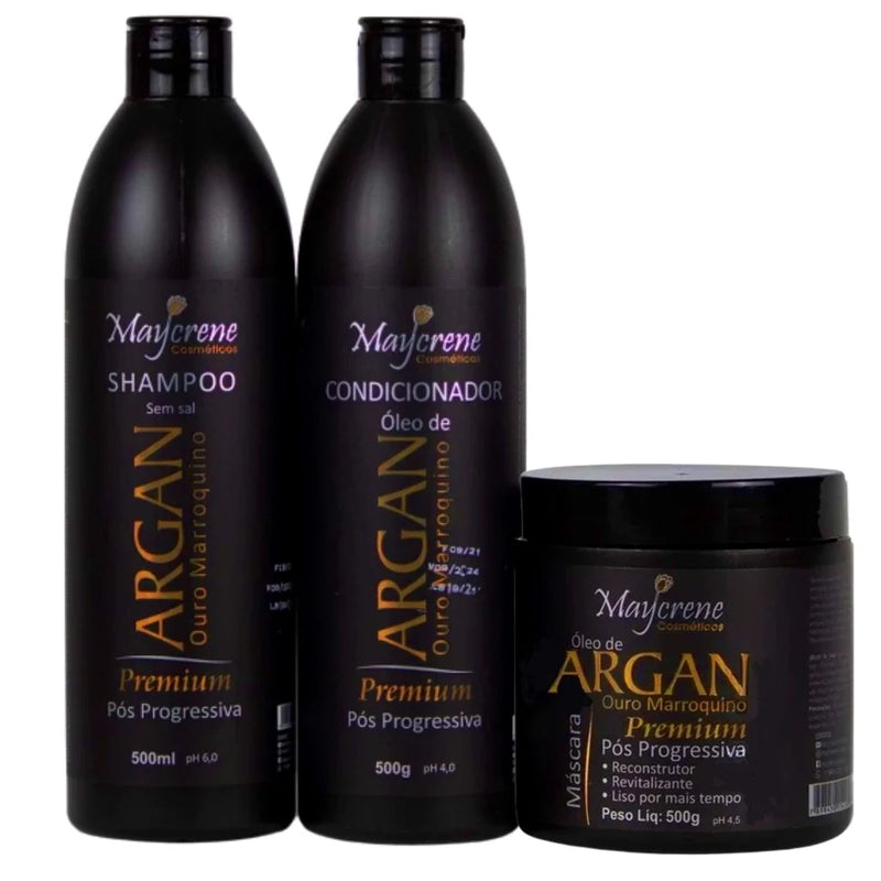 Kit Tratamento Capilar com Óleo de Argan Moroccan Gold - 3x500ml (Shampoo + Condicionador + Máscara)