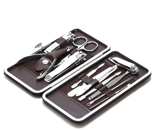 💅 Kit de Manicure e Pedicure Portátil – 12 Peças em Aço Inoxidável ✂️✨