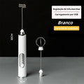 2 em 1 Mixer Portátil Elétrico para Café, Leite e Ovos – Recipiente Recarregável