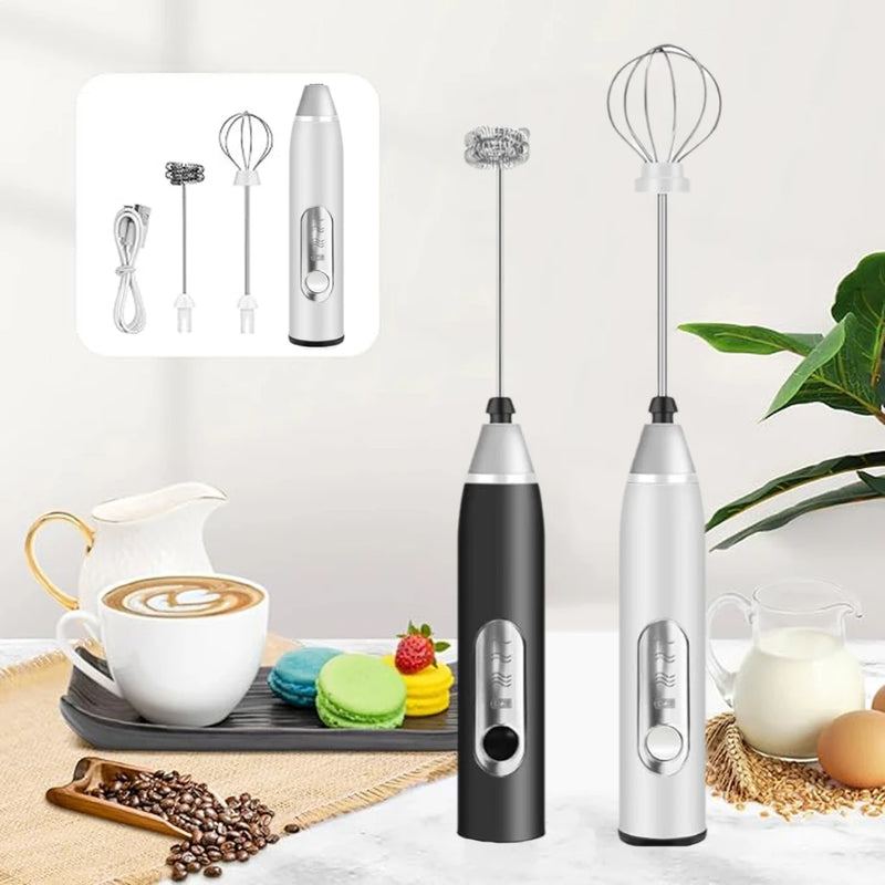 2 em 1 Mixer Portátil Elétrico para Café, Leite e Ovos – Recipiente Recarregável