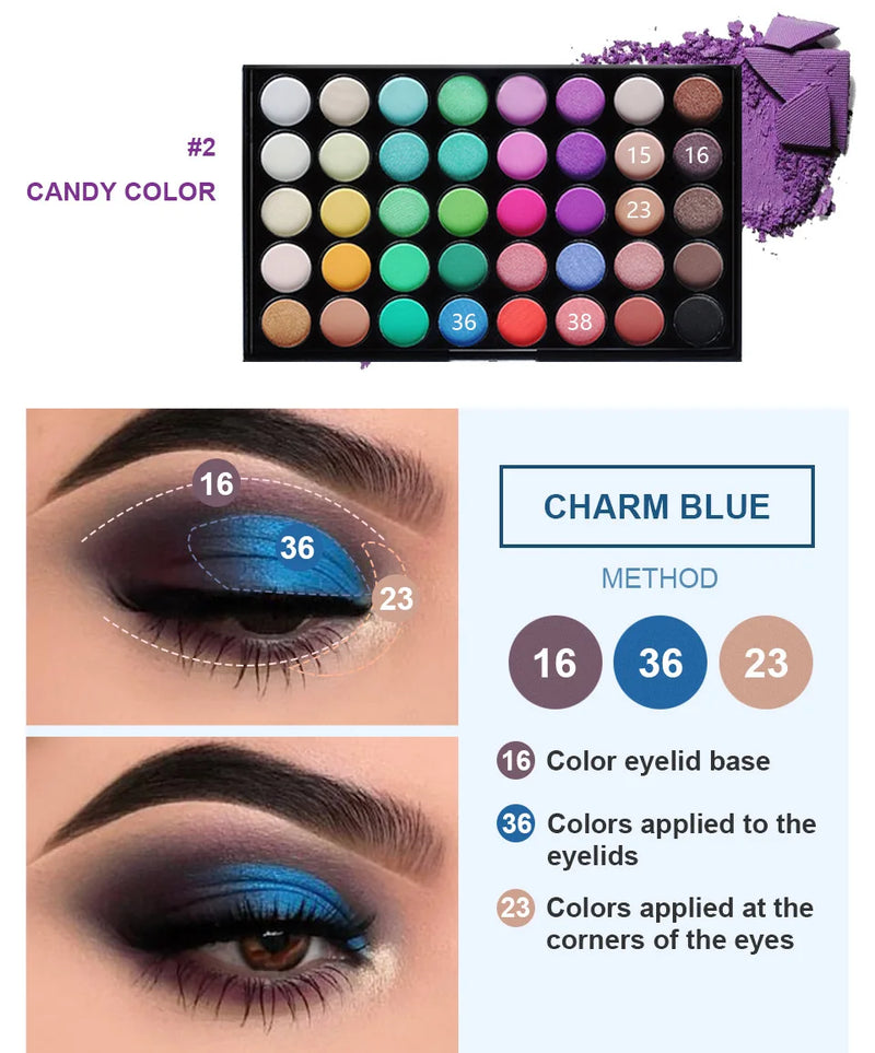 🌟 Paleta de Sombras 40 Cores – Matte, Shimmer e Metálica | Longa Duração e Alta Pigmentação 🎨✨