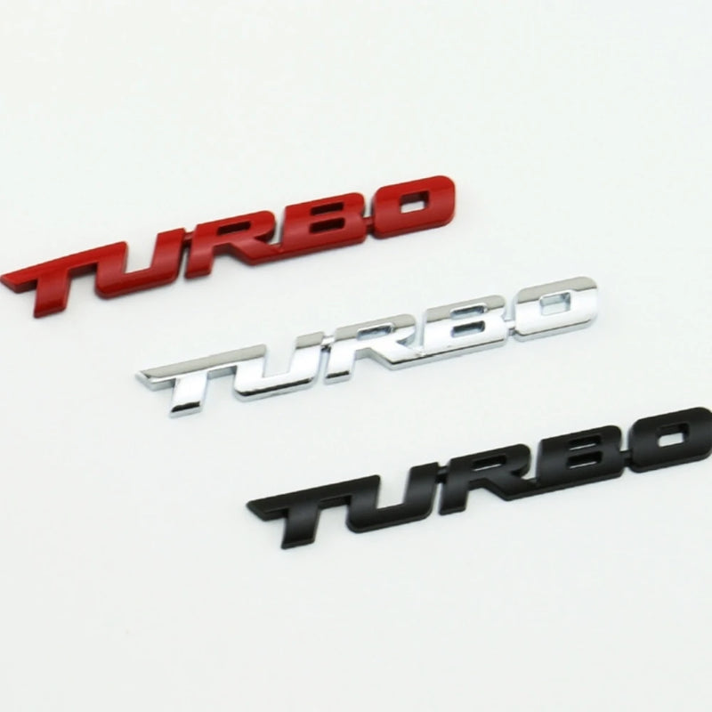 Adesivo Metálico 3D – Turbo Charging para Automóveis