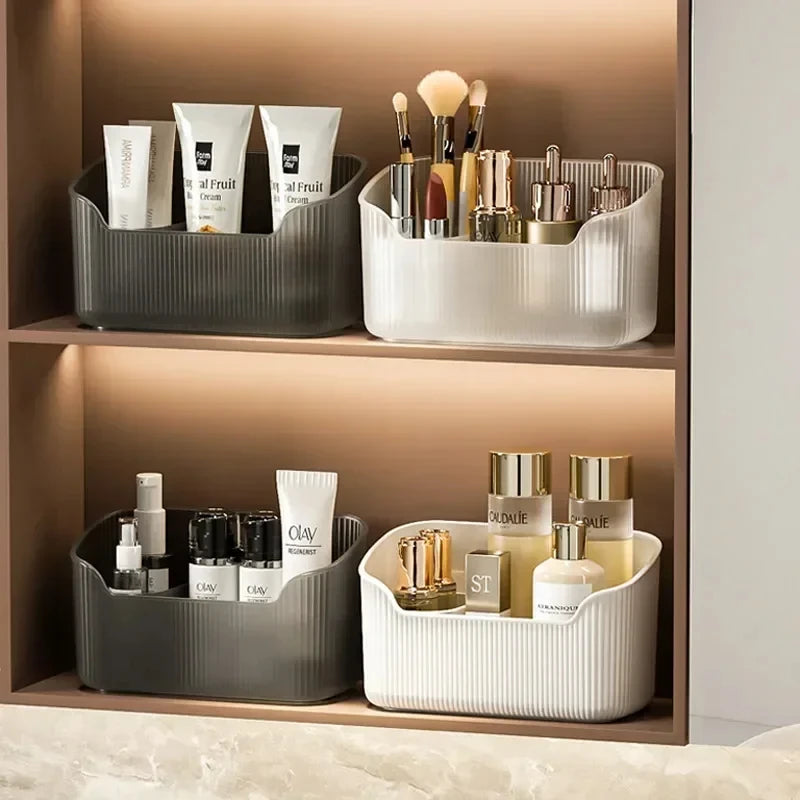 Organizador de Cosméticos Fosco – Ideal para Banheiro, Penteadeira e Escritório | Armazene Maquiagem, Batons e Skincare