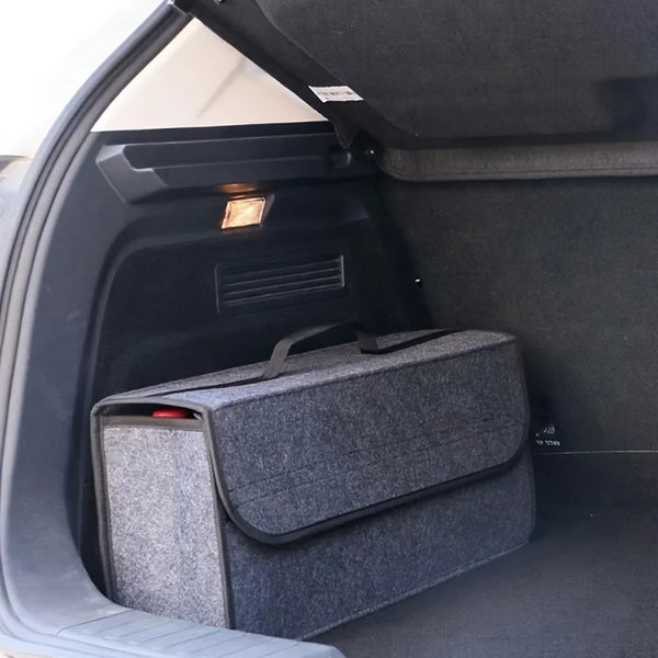 Organizador Dobrável para Porta-Malas  | Antiderrapante, Compartimentado e Multiuso | Feltro Macio