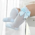 Meias Longas para Bebê Menina – Algodão Respirável com Laço – Estilo Princesa para Verão (0 a 24M)
