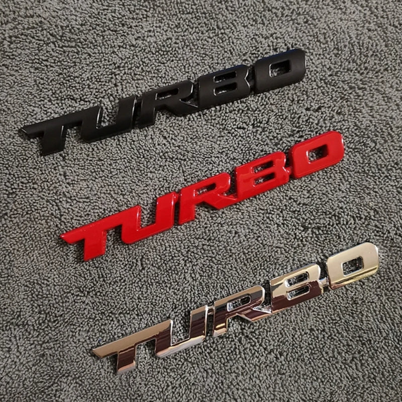 Adesivo Metálico 3D – Turbo Charging para Automóveis