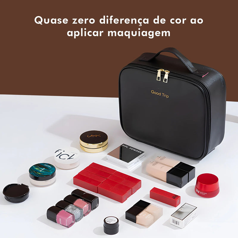 Maleta Nécessaire Feminina | Organizador de Maquiagem em Poliéster | Elegância e Praticidade