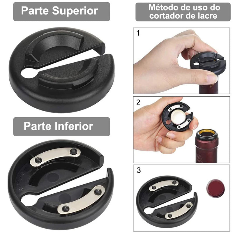 Abridor de Vinho Elétrico Premium – Sofisticação e Sabor ao Seu Alcance | Kit Completo