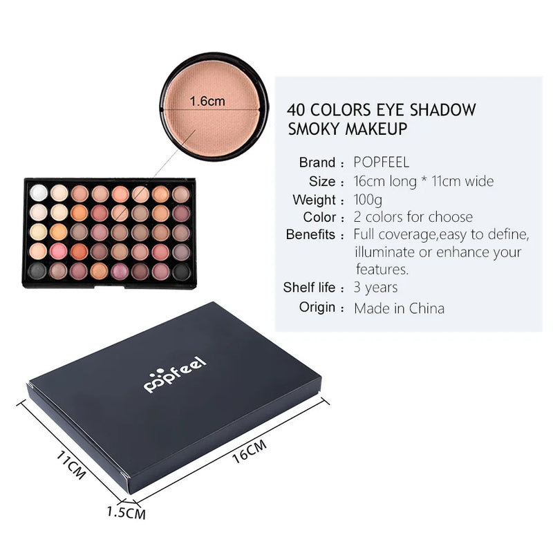 🌟 Paleta de Sombras 40 Cores – Matte, Shimmer e Metálica | Longa Duração e Alta Pigmentação 🎨✨