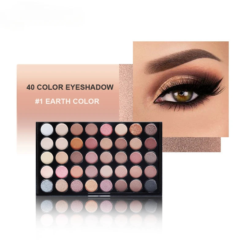 🌟 Paleta de Sombras 40 Cores – Matte, Shimmer e Metálica | Longa Duração e Alta Pigmentação 🎨✨