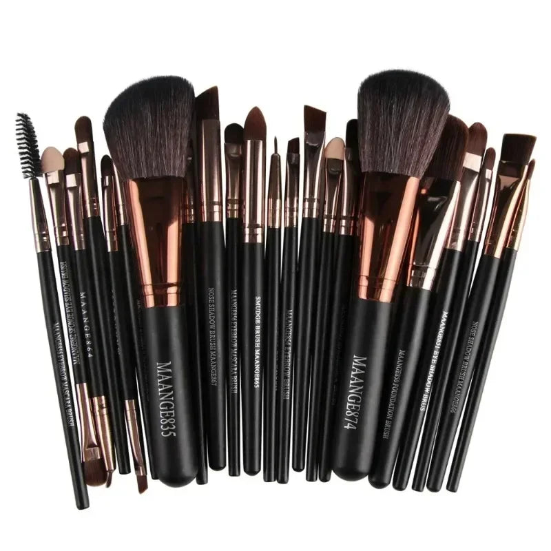Kit de Pincéis Profissionais para Maquiagem – 3/13/22 Peças, Cerdas Sintéticas para Olhos, Rosto e Lábios