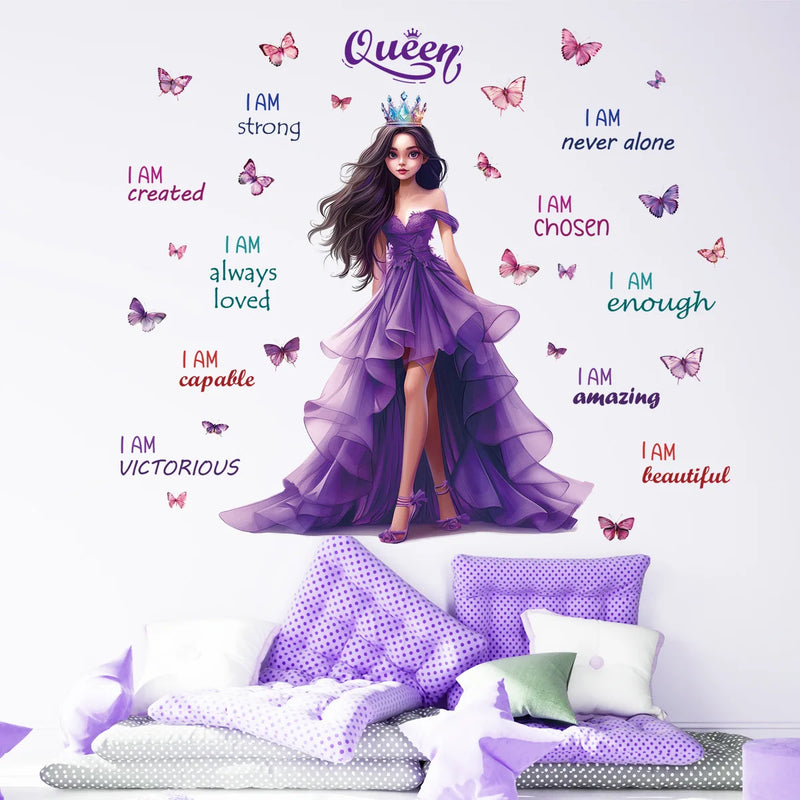 Adesivo de Parede Sereia com Pérolas – Decoração Infantil para Quarto de Menina, Berçário e Ambiente Lúdico