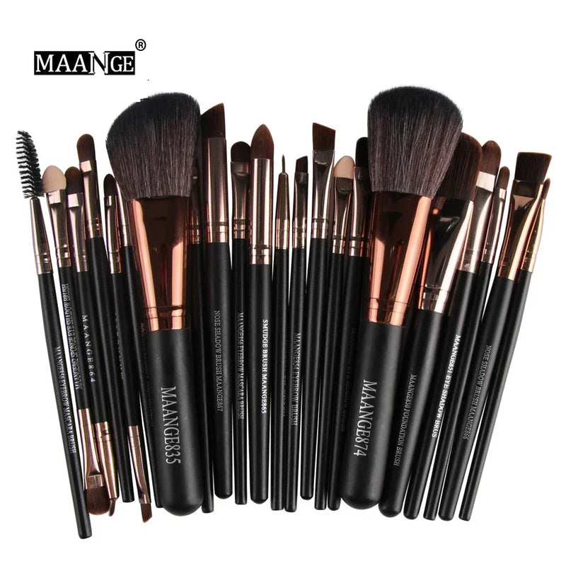 Kit de Pincéis Profissionais para Maquiagem – 3/13/22 Peças, Cerdas Sintéticas para Olhos, Rosto e Lábios